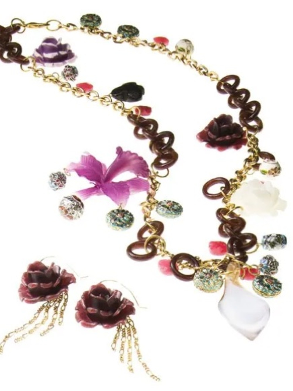 ERICKSON BEAMON for Target Long CHARM NECKLACE & Earrings Set